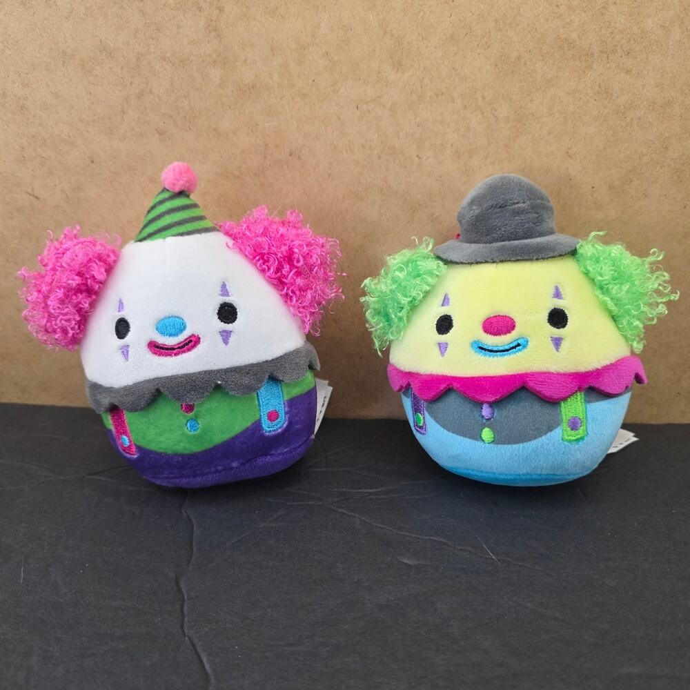 Squishmallows Umberto and Resul Clowns from the Blacklight Squad 4"